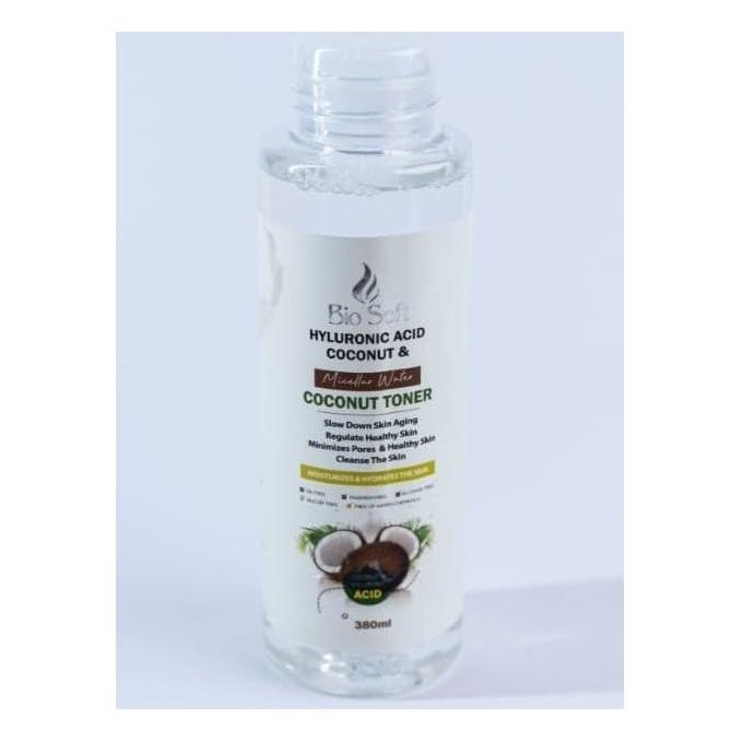 BIO SOFT MICELLAR WATER 380ML HYALURONIC and COCONUT - الصورة 2