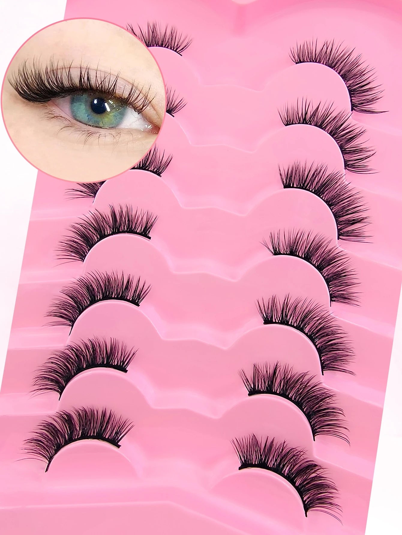 Shein 7 Pairs Full Strip Mink Eyelashes - الصورة 4