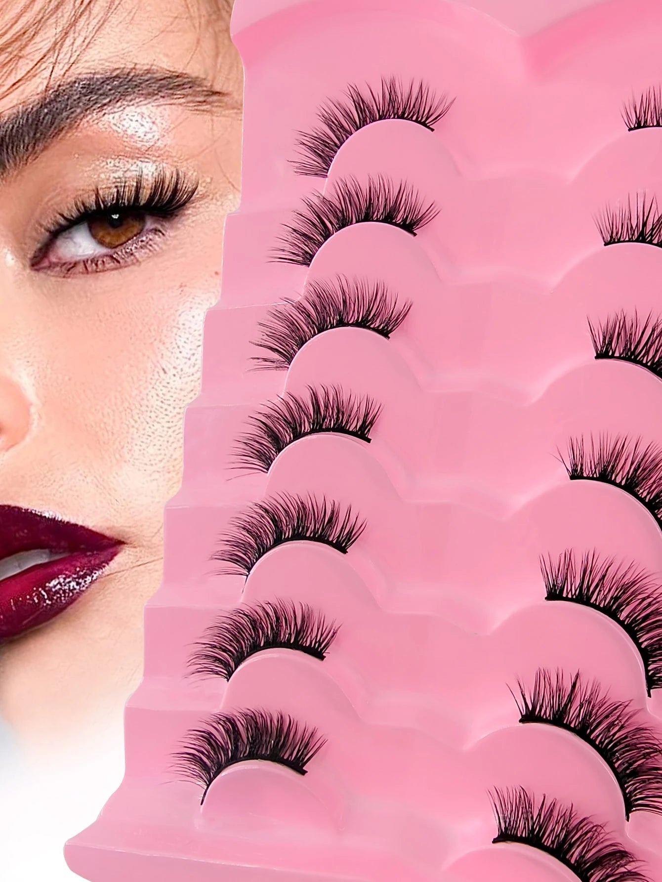 Shein 7 Pairs Full Strip Mink Eyelashes - الصورة 5