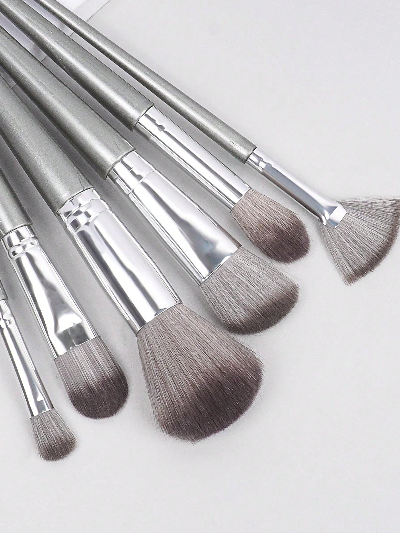 Shein 14pcs Makeup Brush Set gray - الصورة 6