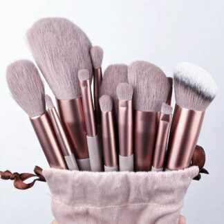 Shein 13 piece coffee brown makeup brush set