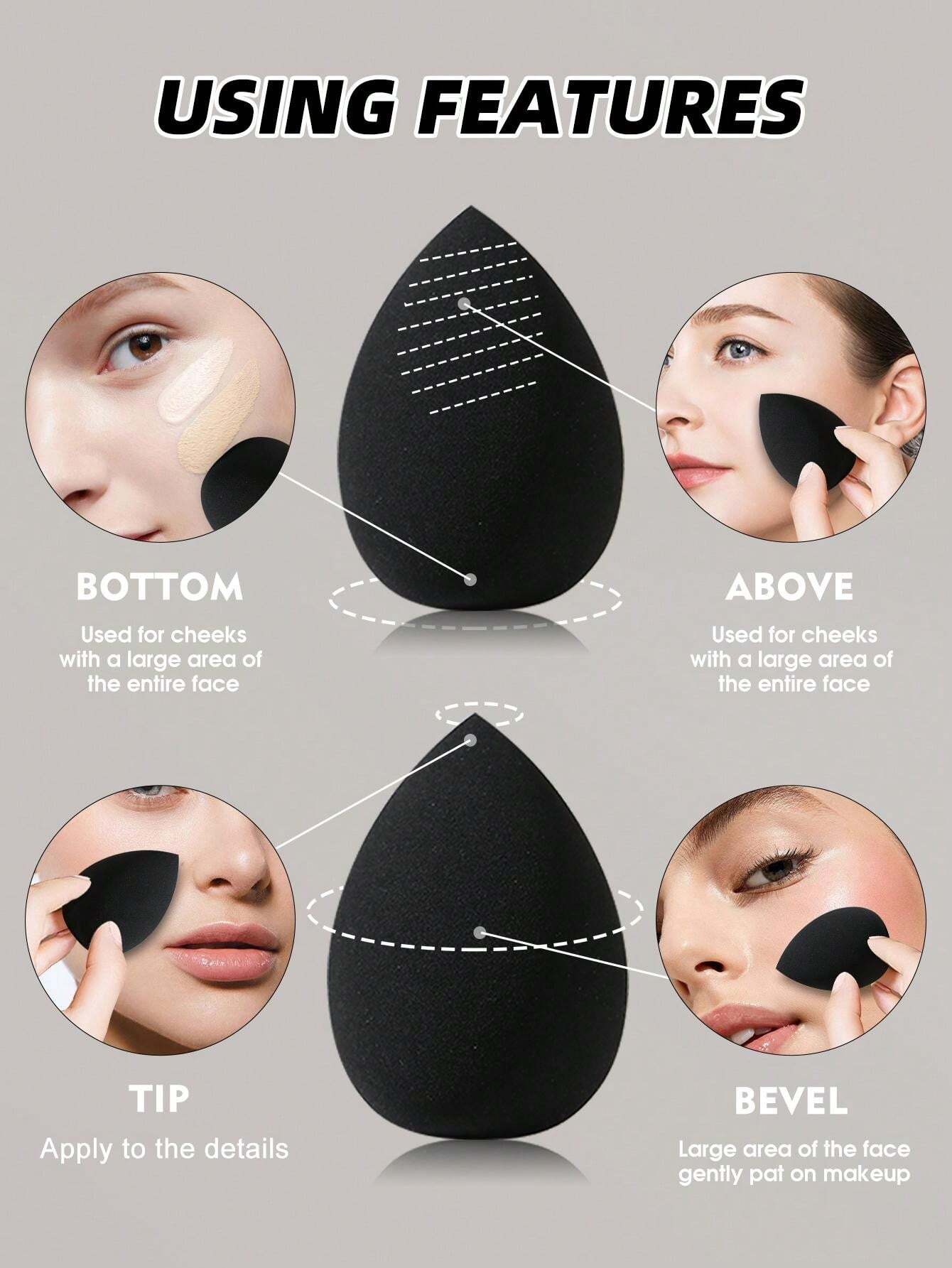 Shein 20pcs Makeup Brush Set and 1pc Storage Stand+6PCS Makeup Puff+5PCS Makeup Sponge with bag - Image 9