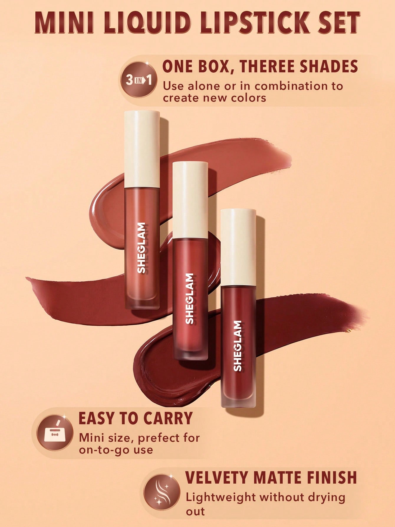 Sheglam Allure Mini 3 Piece Liquid Lipstick Set - Private Tour - الصورة 4