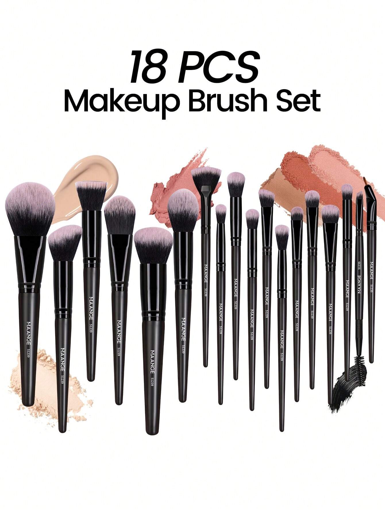 Maange Premium 18 Makeup Brush Set - الصورة 5