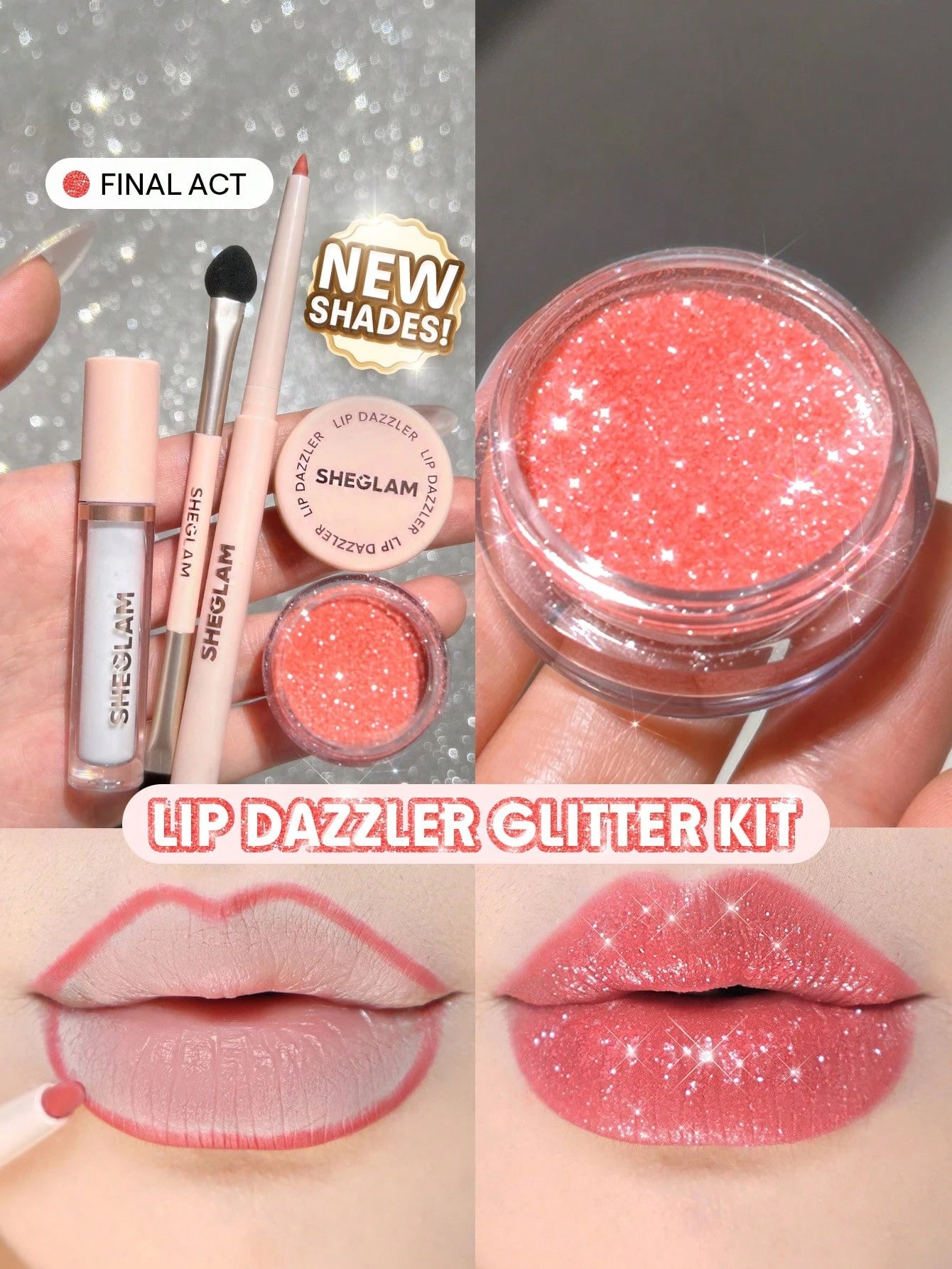 SHEGLAM Lip Dazzler Glitter Lip Kit - الصورة 18