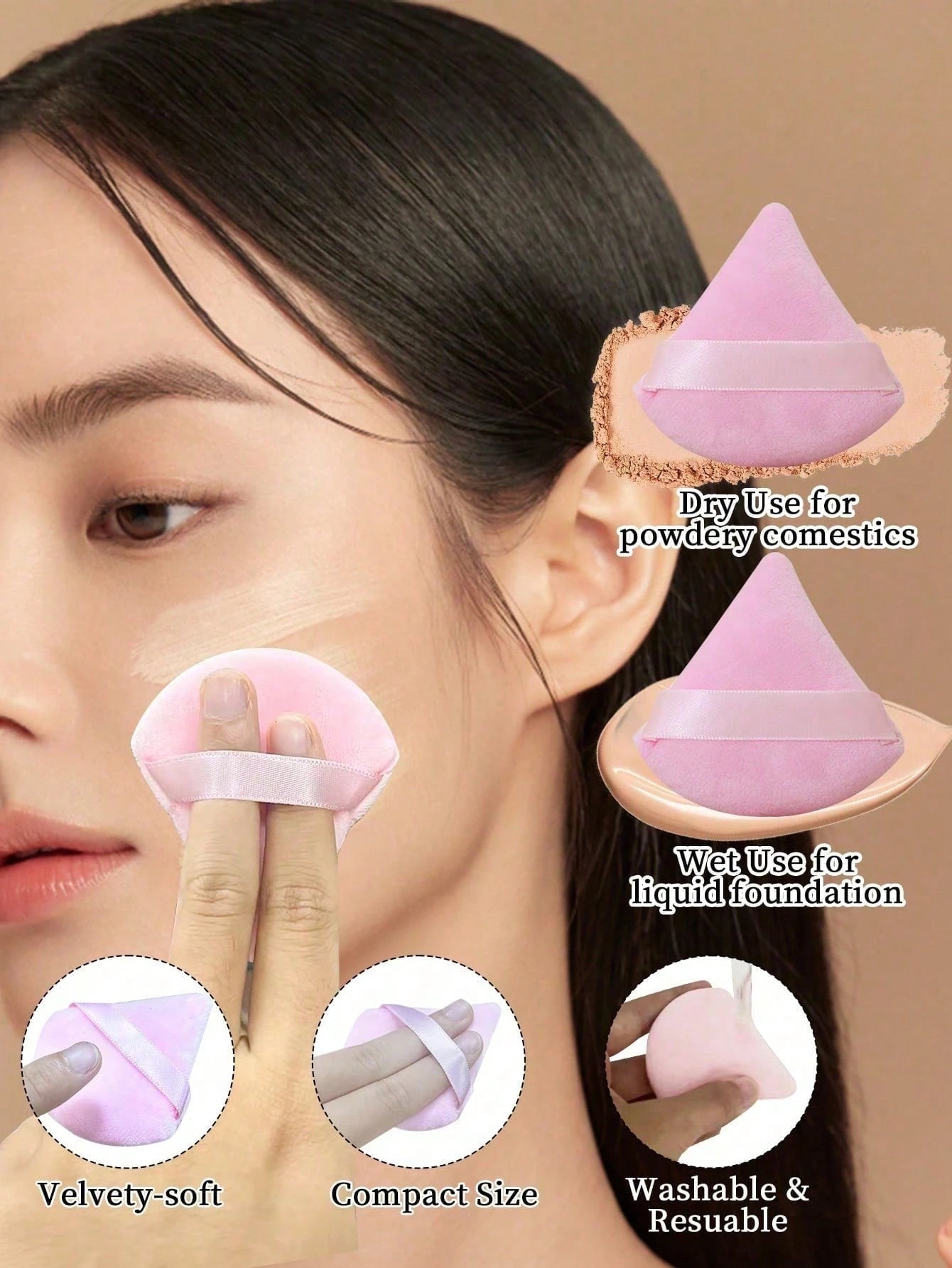 Shein 13Pcs Makeup Brush and 5 Pcs Sponge Pink - الصورة 4