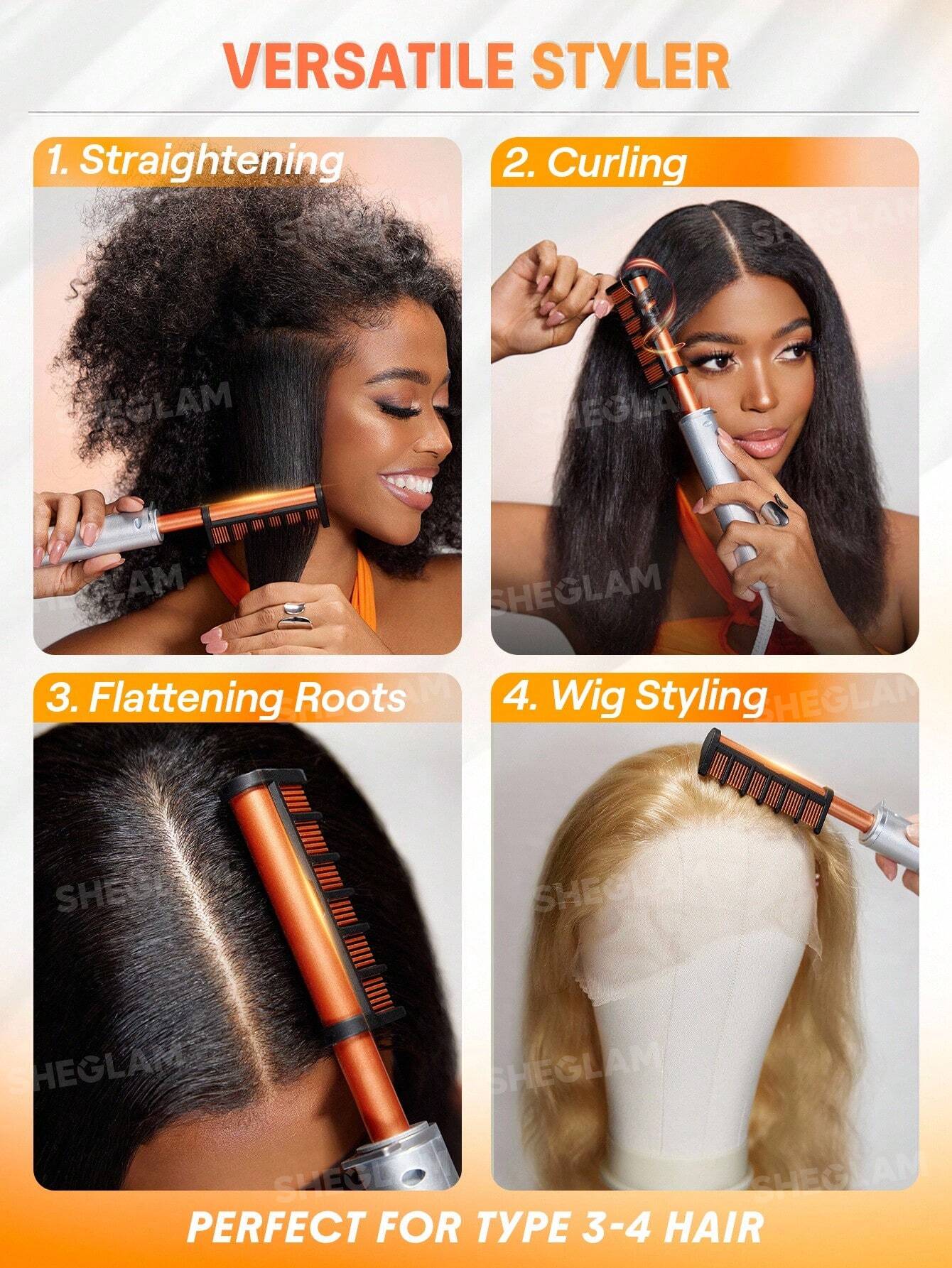Sheglam Hair Anti-Burn Hot Comb - الصورة 8