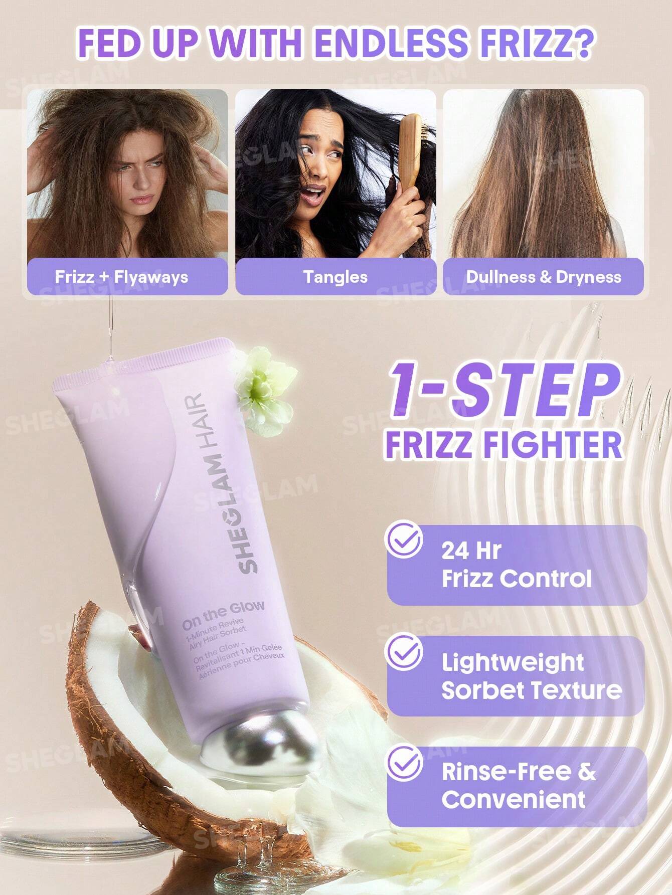 Sheglam Hair On The Glow 1 Minute Revive Airy Hair Sorbet - الصورة 4