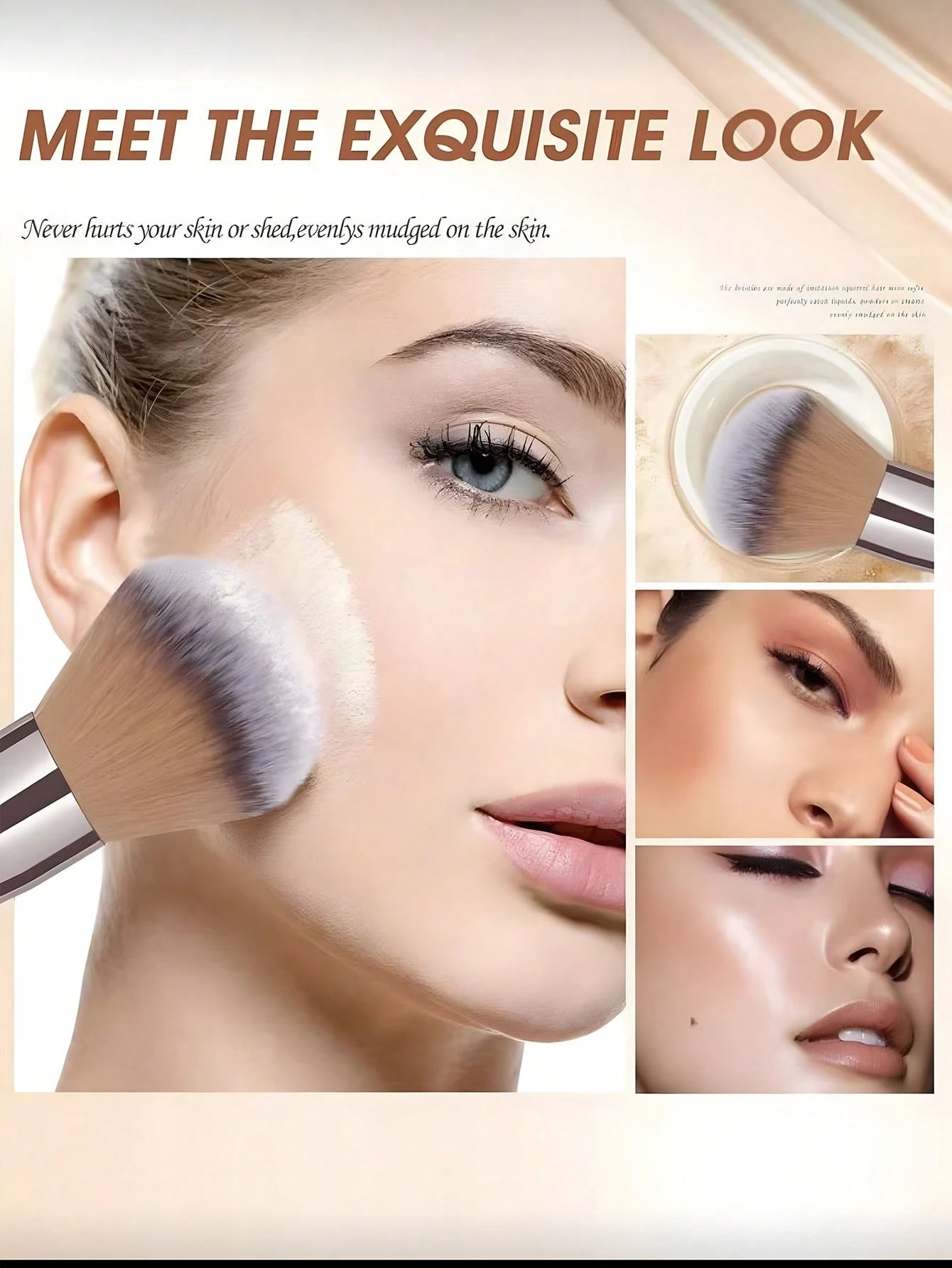 Shein 14Pcs Makeup Brush Set Grey - الصورة 7