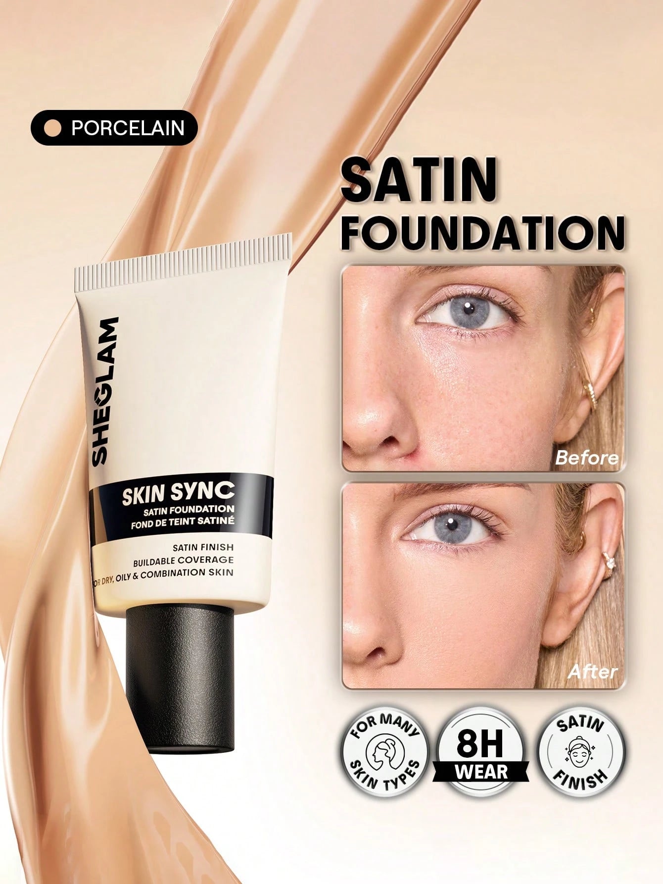 SHEGLAM Skin Sync Satin Foundation - الصورة 28