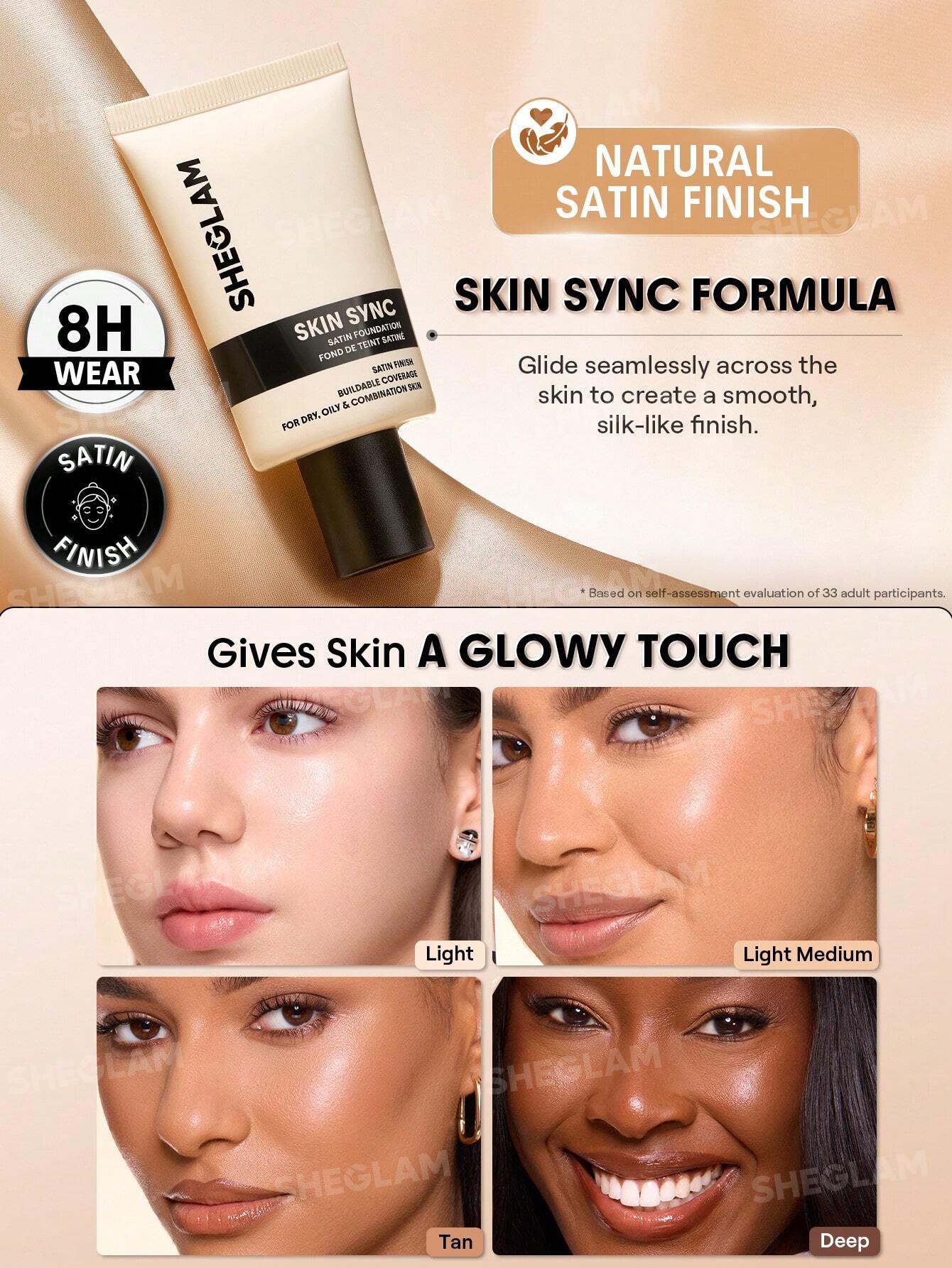 SHEGLAM Skin Sync Satin Foundation - الصورة 12