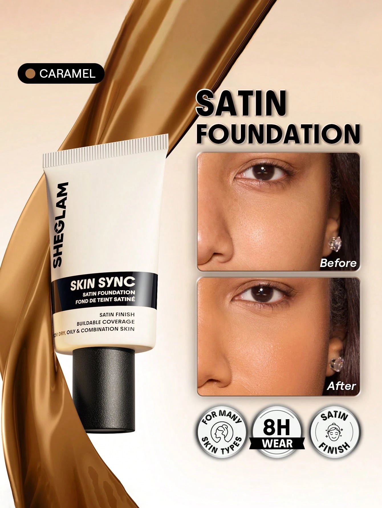 SHEGLAM Skin Sync Satin Foundation - الصورة 34