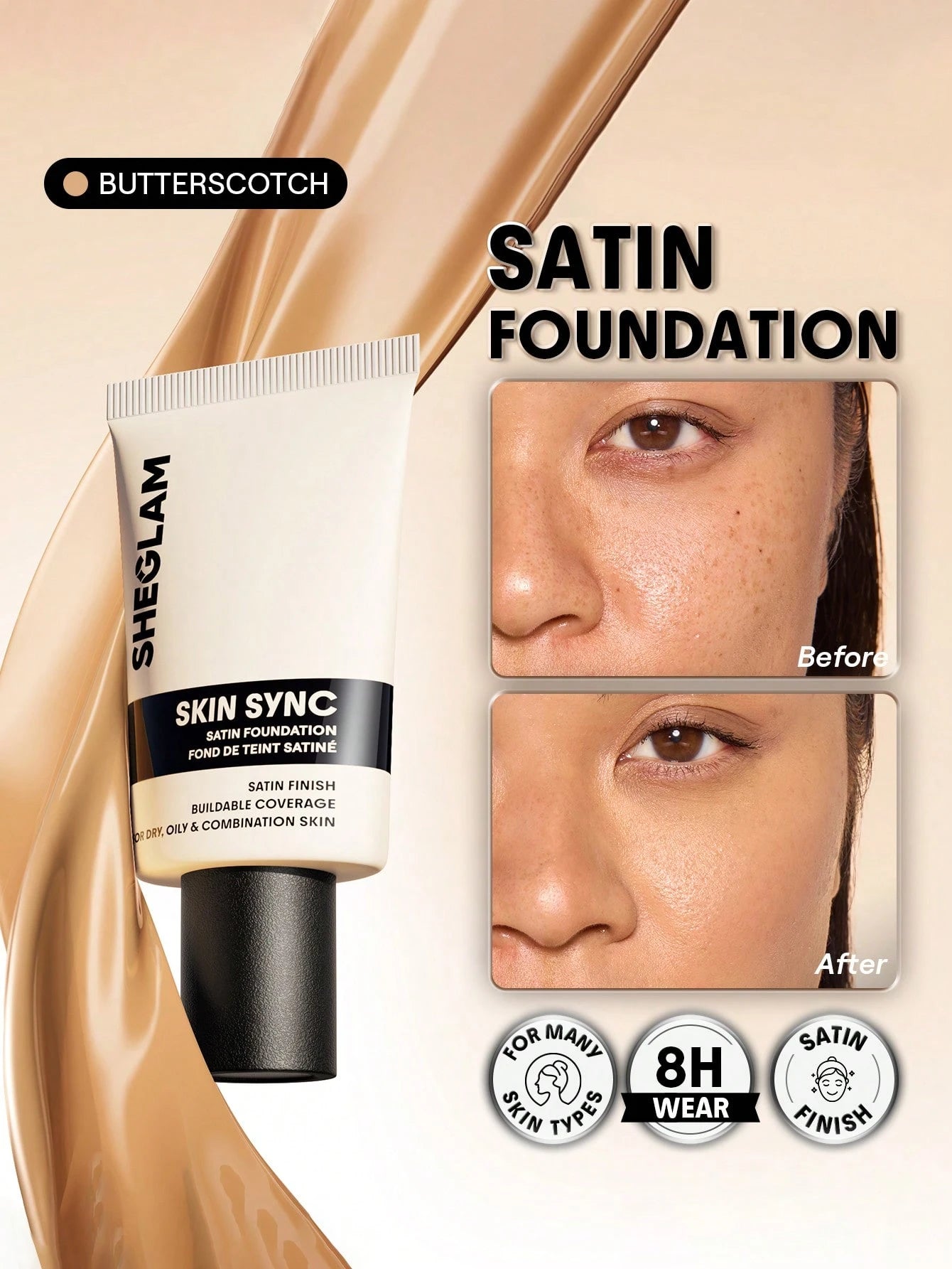 SHEGLAM Skin Sync Satin Foundation - الصورة 61