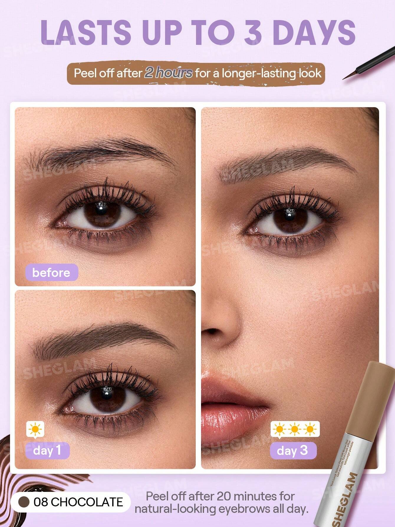 Sheglam Tint Lock Tattoo Peel Off Brow Gel - الصورة 11