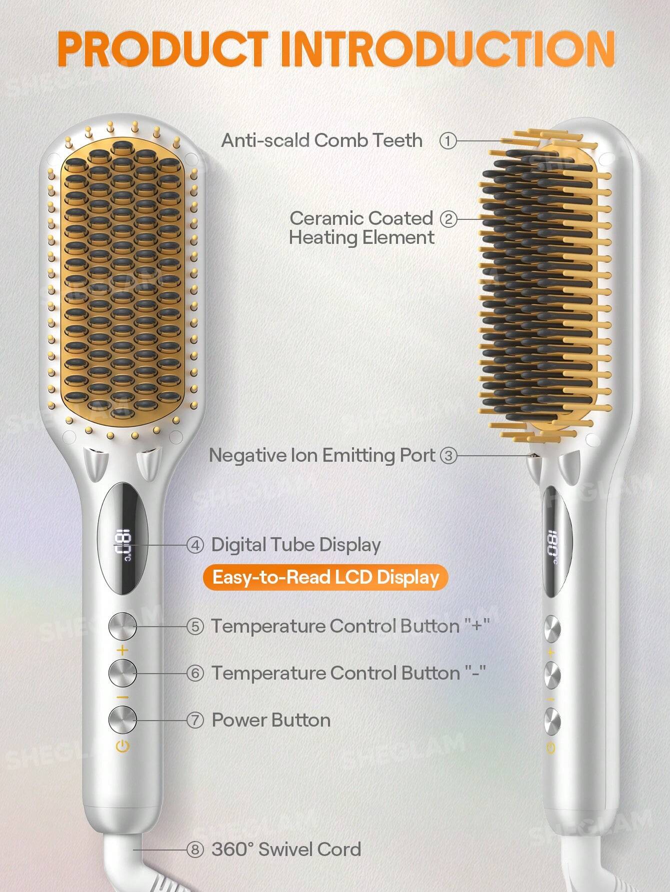 Sheglam Hair Sleek Chic Triple Grip Straightening Brush - الصورة 6