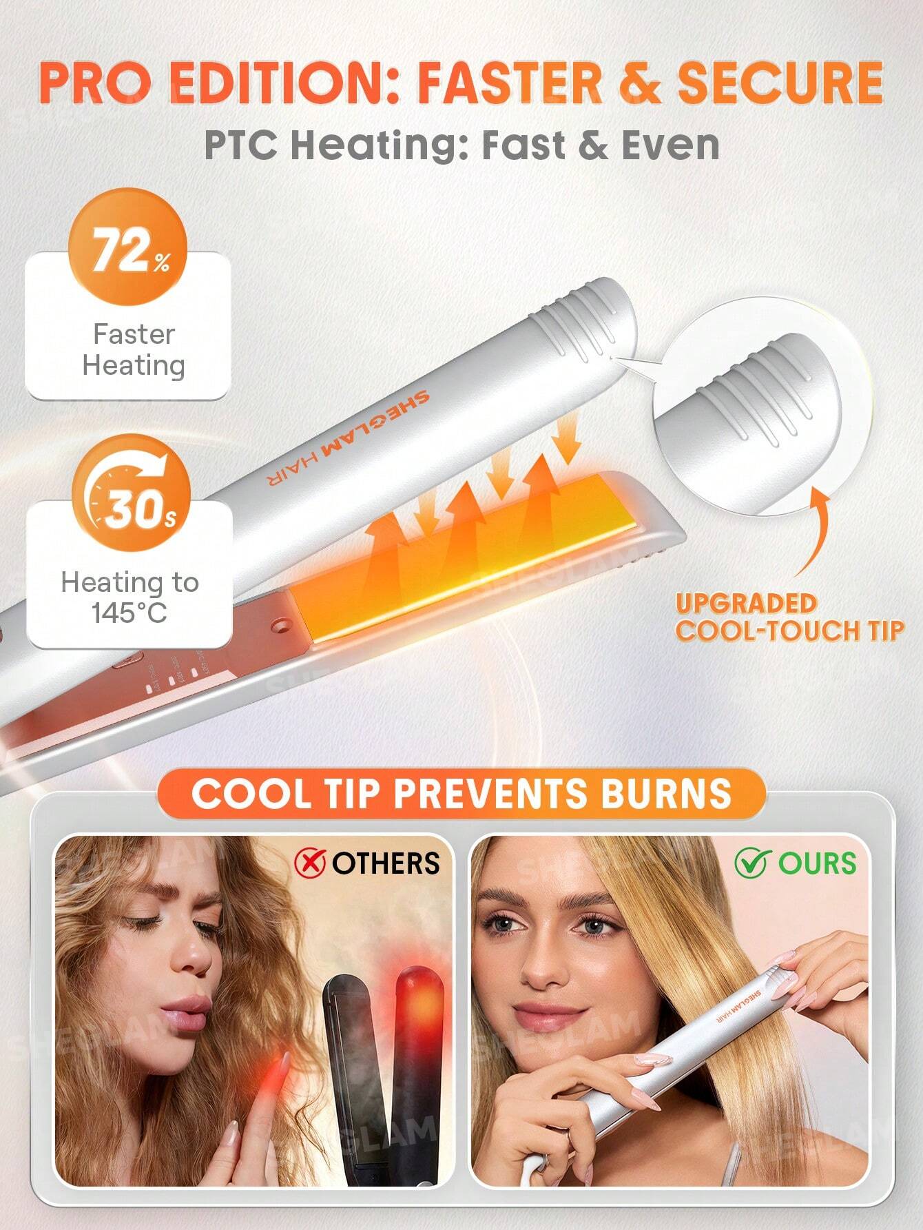 Sheglam Hair mini hair straightener Pro 3 in 1 - الصورة 7
