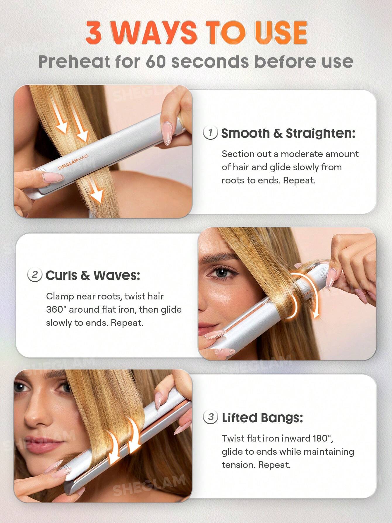 Sheglam Hair mini hair straightener Pro 3 in 1 - الصورة 8
