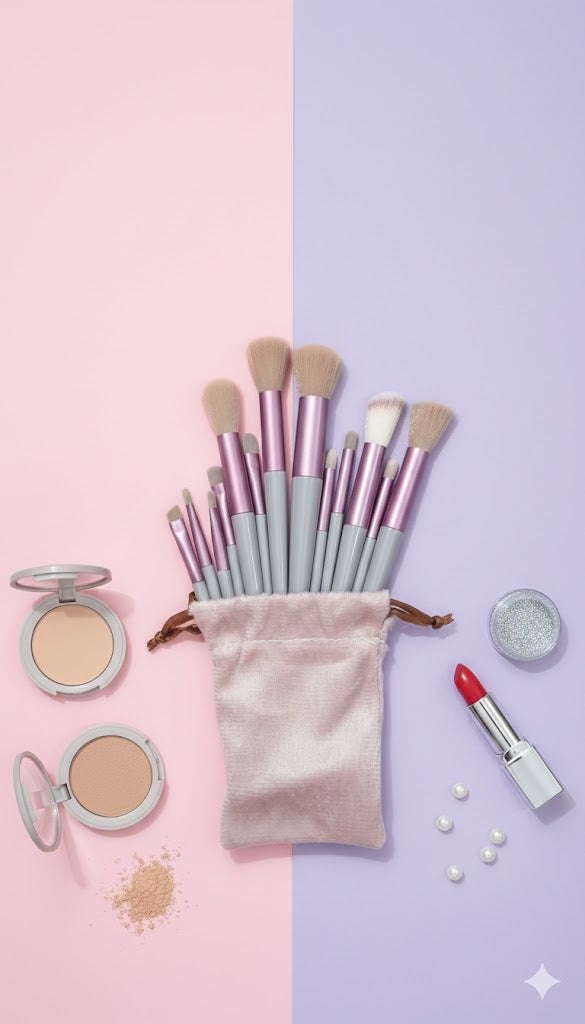 Shein 13piece light brown makeup brush set - الصورة 2