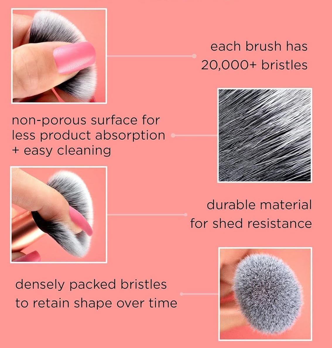 Real Techniques Face Essentials Makeup Brush Set - 5pcs - الصورة 5