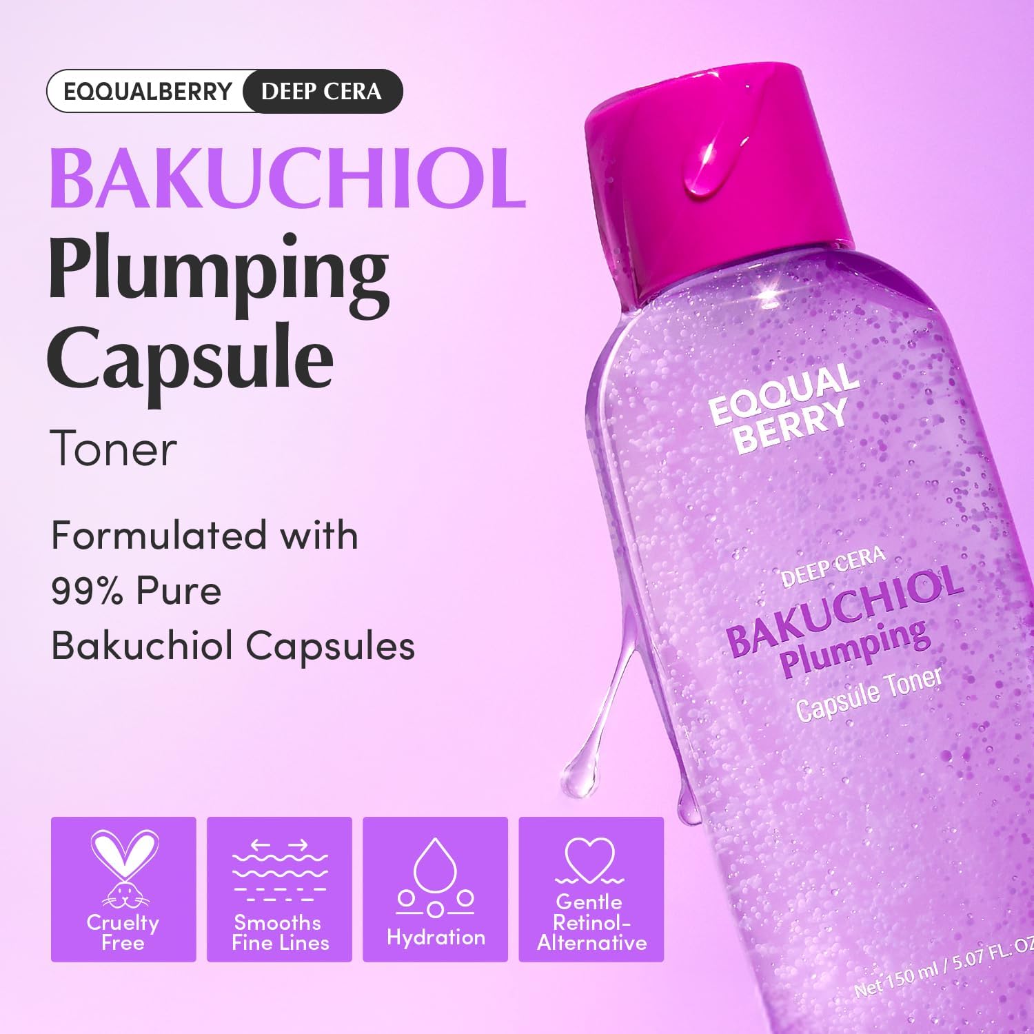 Eqqualberry Bakuchiol Plumping Capsule Toner 150ml - الصورة 6