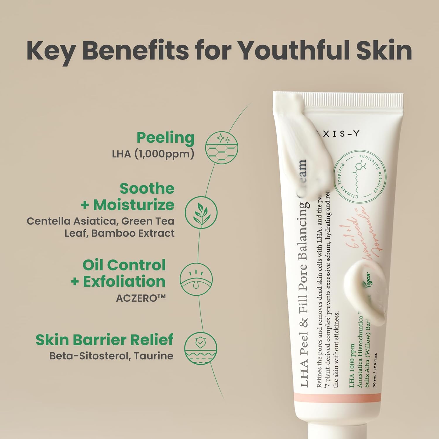Axis-Y LHA Peel and Fill Pore Balancing Cream 50ml - الصورة 4