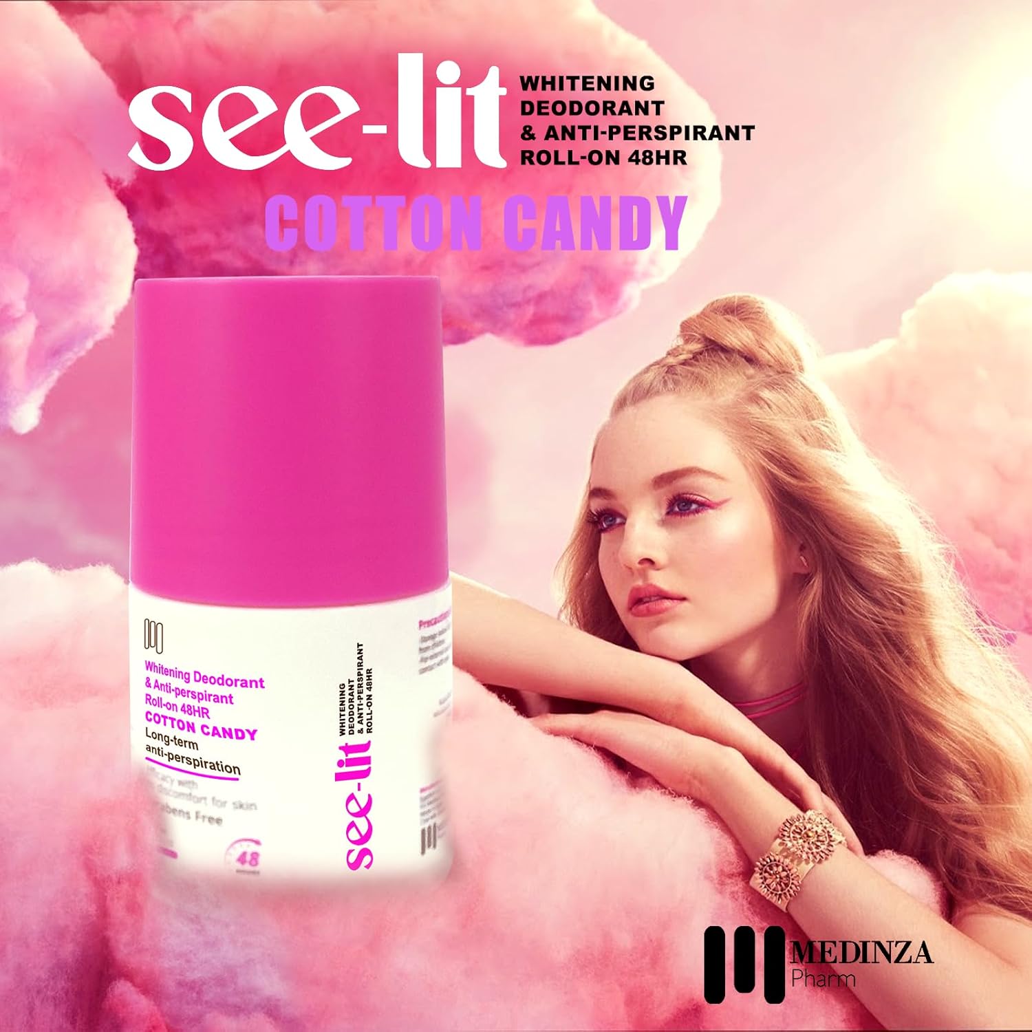 See Lit تفتيح مزيل عرق رول أون Cotton Candy 50مل 1+1 - الصورة 4