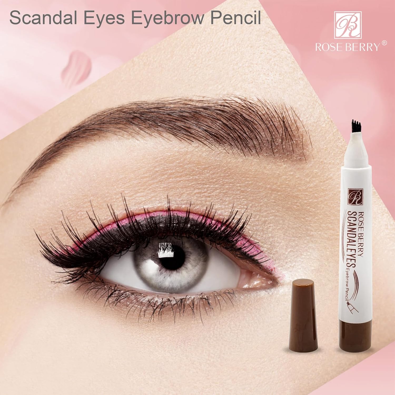 Rose Berry Eyebrow Pencil Scandaleyes Long Lasting 24 H - الصورة 2