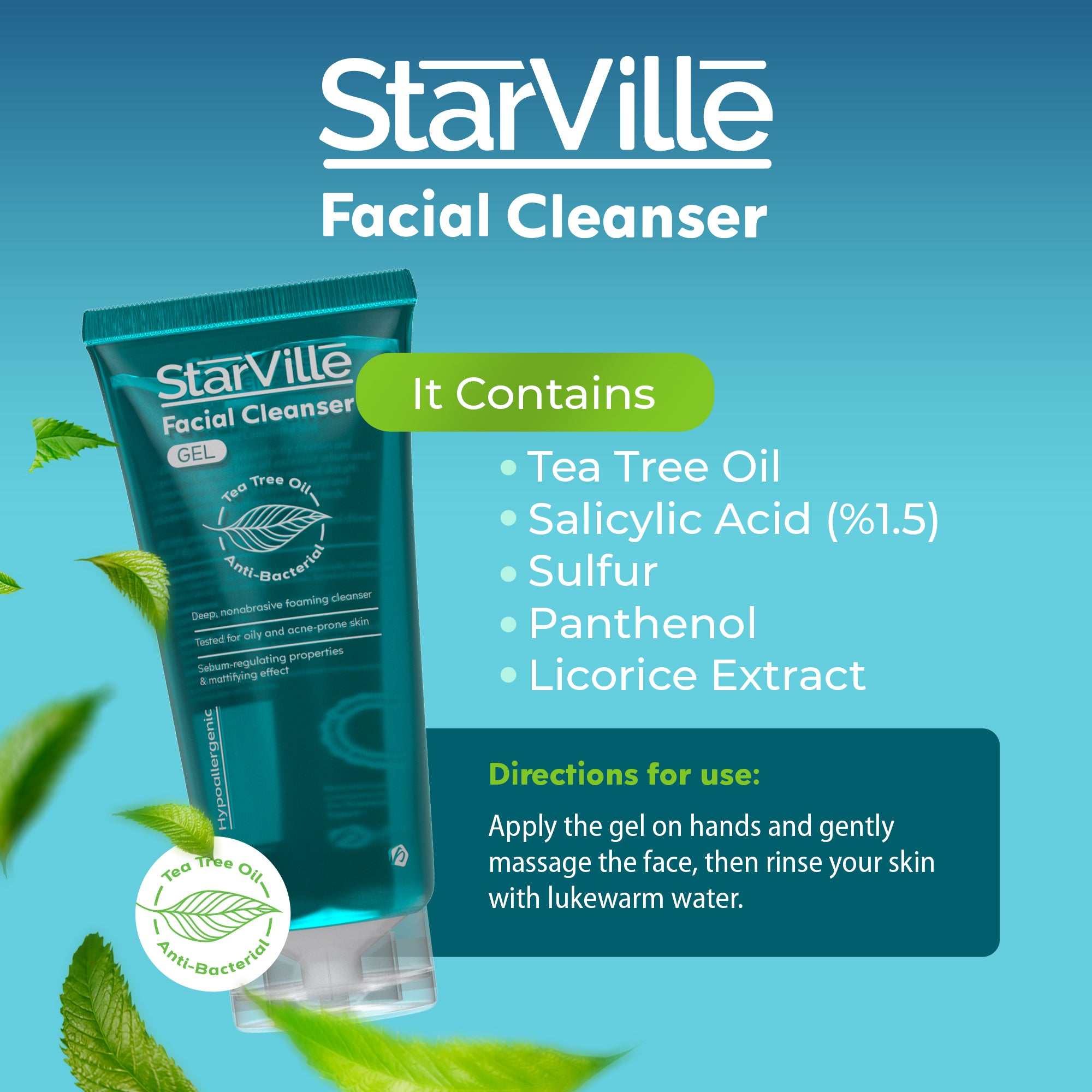 StarVille acne prone skin غسول وجه 400 مل - الصورة 3