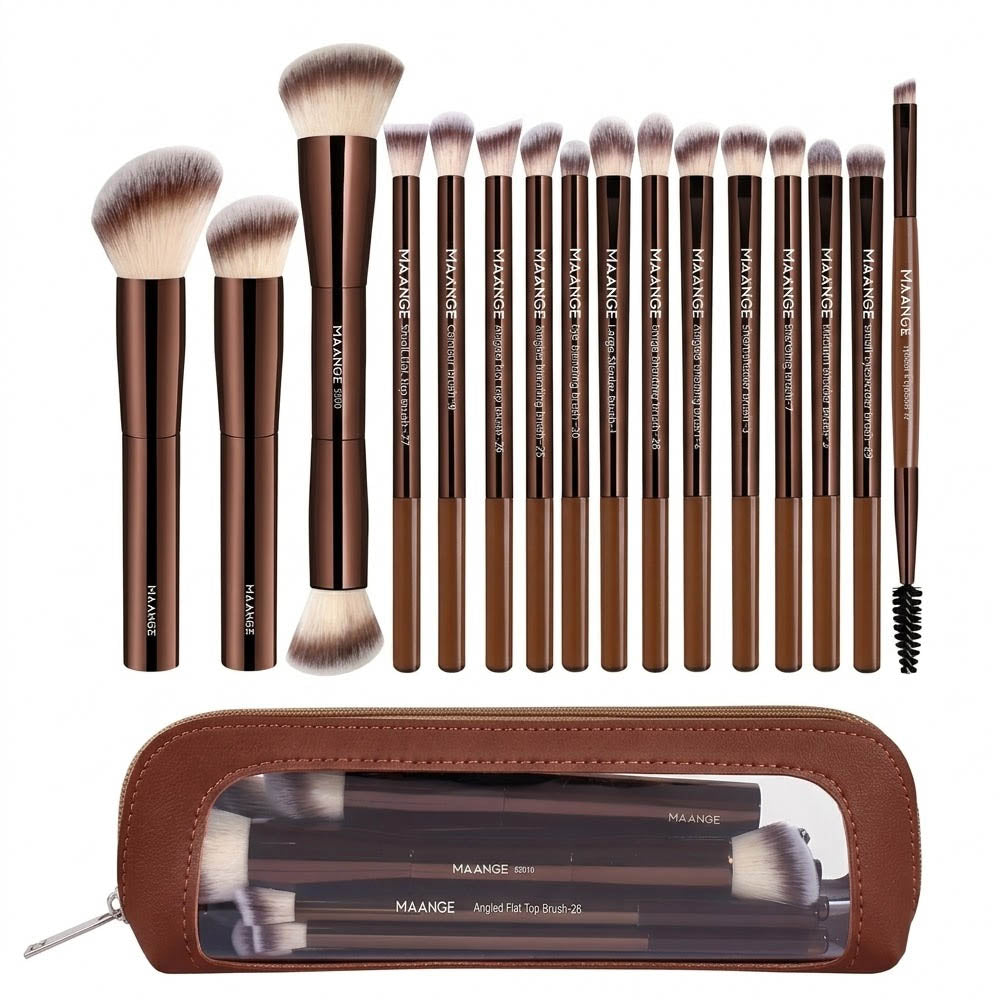 Maange Makeup Brush Set 16 Pcs With Bag