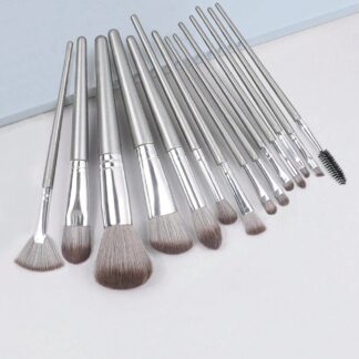 Mulynsie Makeup Brush Set Silver 14Pcs