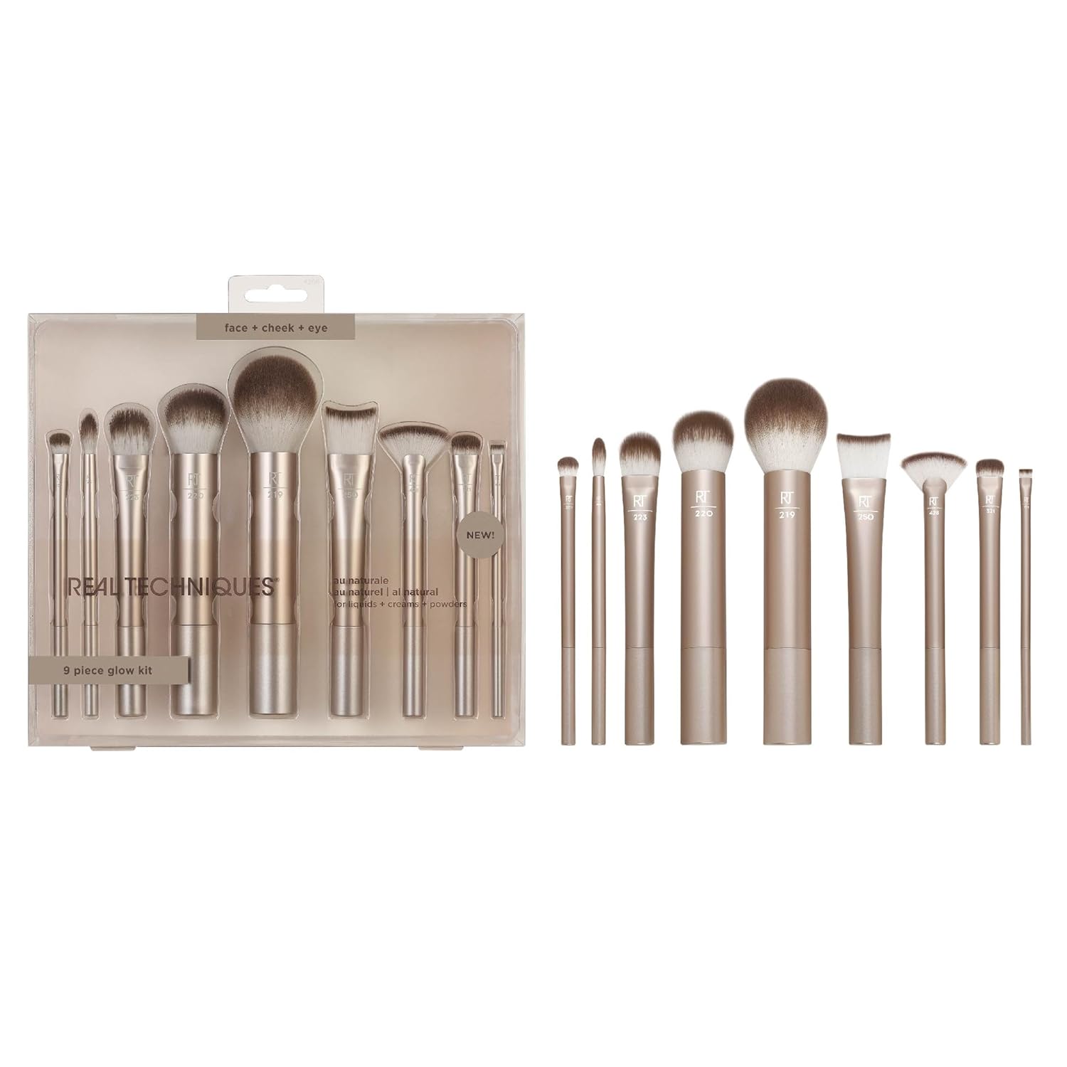 Real Techniques Au Naturale Makeup Brush Set - 9 Pcs