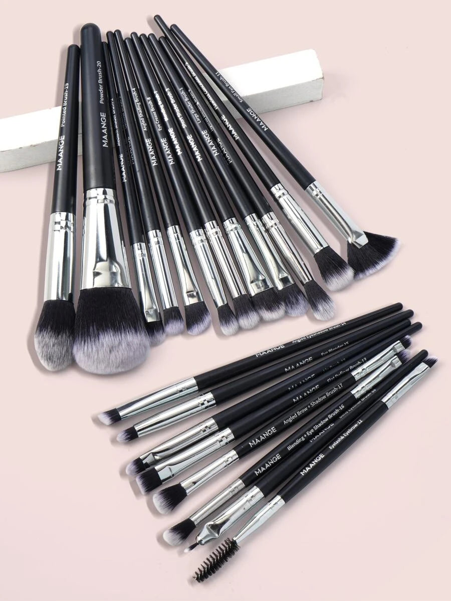 Maange Professional Makeup Brush Set 20 Pieces - Black - الصورة 2