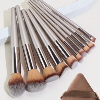 Shein 10 Piece Makeup Brush Set + Powder Puff