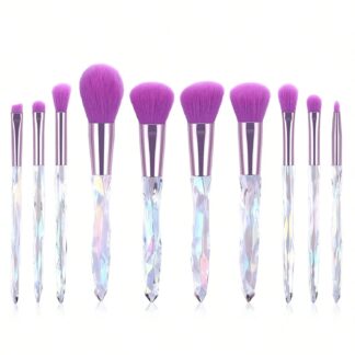 Shein YISE 10 Piece Makeup Brush Set With crystal handle