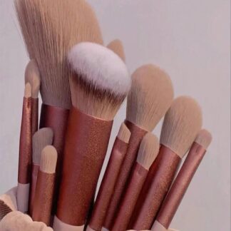 Shein 13pcs brown Makeup Brushes with bag
