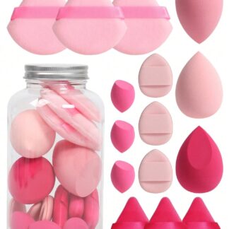 Shein 15Pcs Makeup Sponge Set with Storage Container