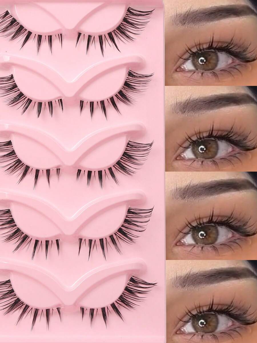 Shein 5 Pairs Cat Eye Lashes 3D Eyelashes - الصورة 2
