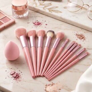 Shein Makeup Brush Set Pink 13pcs +sponge
