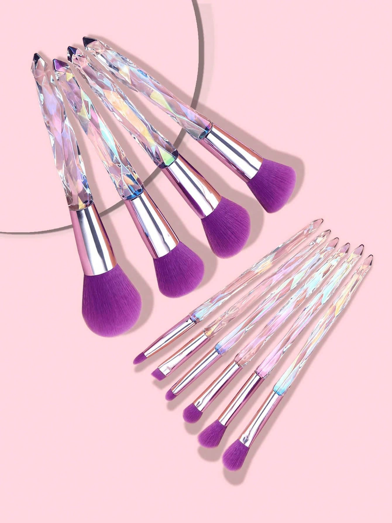 Shein YISE 10 Piece Makeup Brush Set With crystal handle - الصورة 2