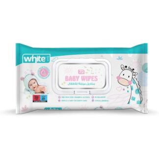 White Baby Wipes 72
