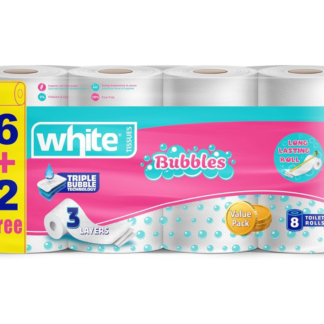 White Toilet Tissue 6+2 Rolls