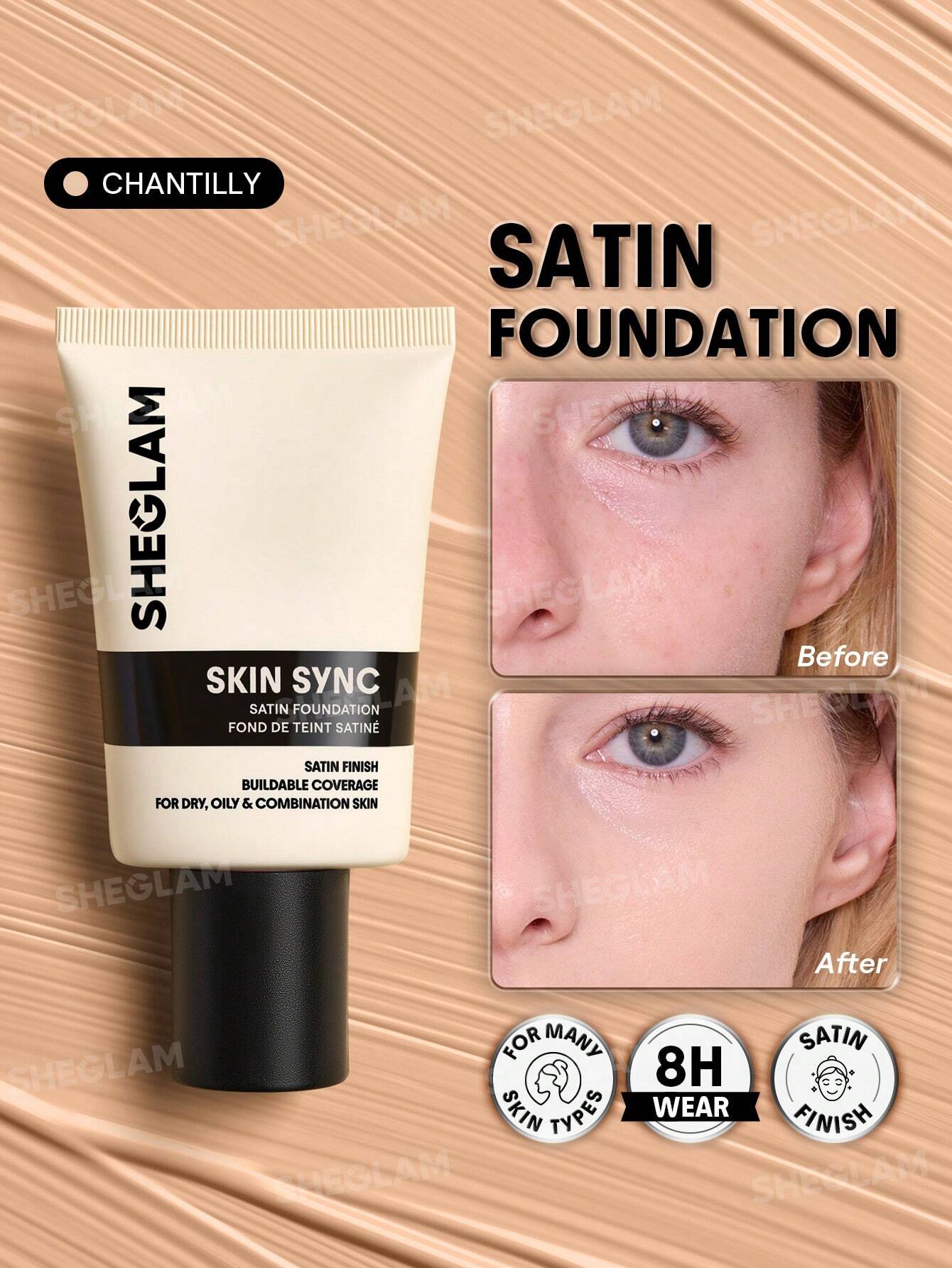 SHEGLAM Skin Sync Satin Foundation - الصورة 2