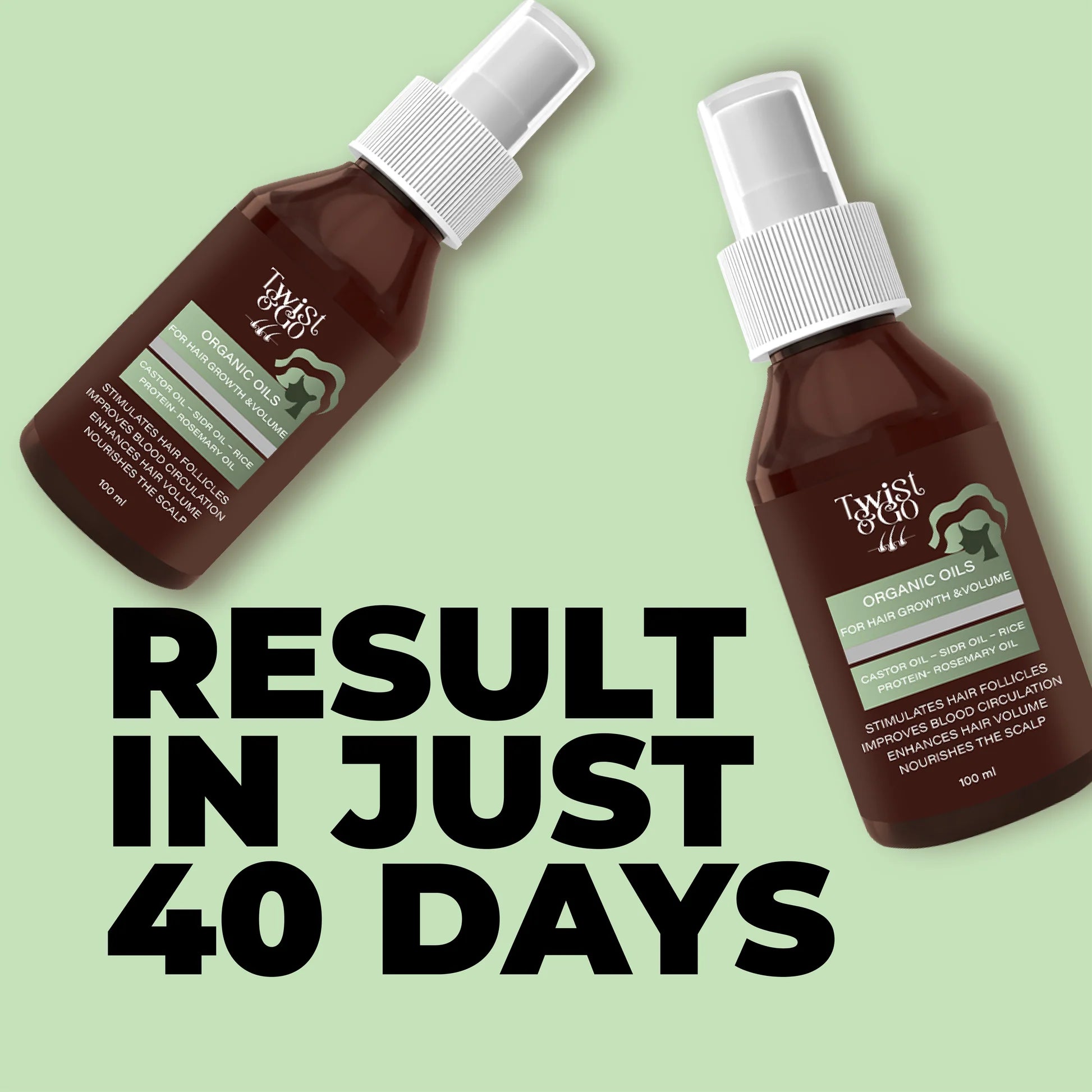 Twist and GO Organic Oils Stimulator For hair growth and volume 100ml - الصورة 5