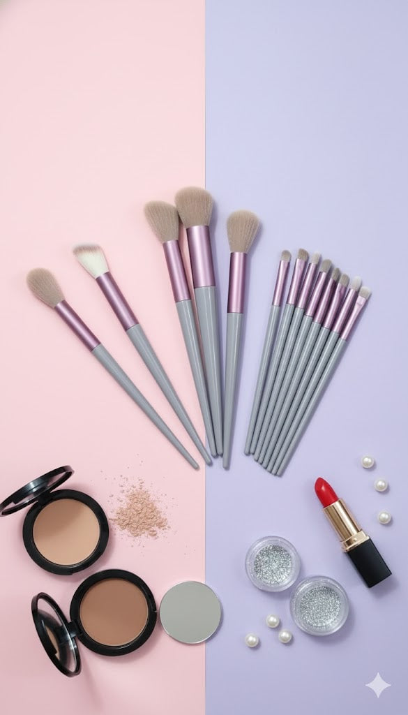 Shein 13piece light brown makeup brush set - الصورة 3