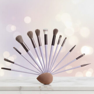 Shein 13piece makeup brush set light brown +sponge